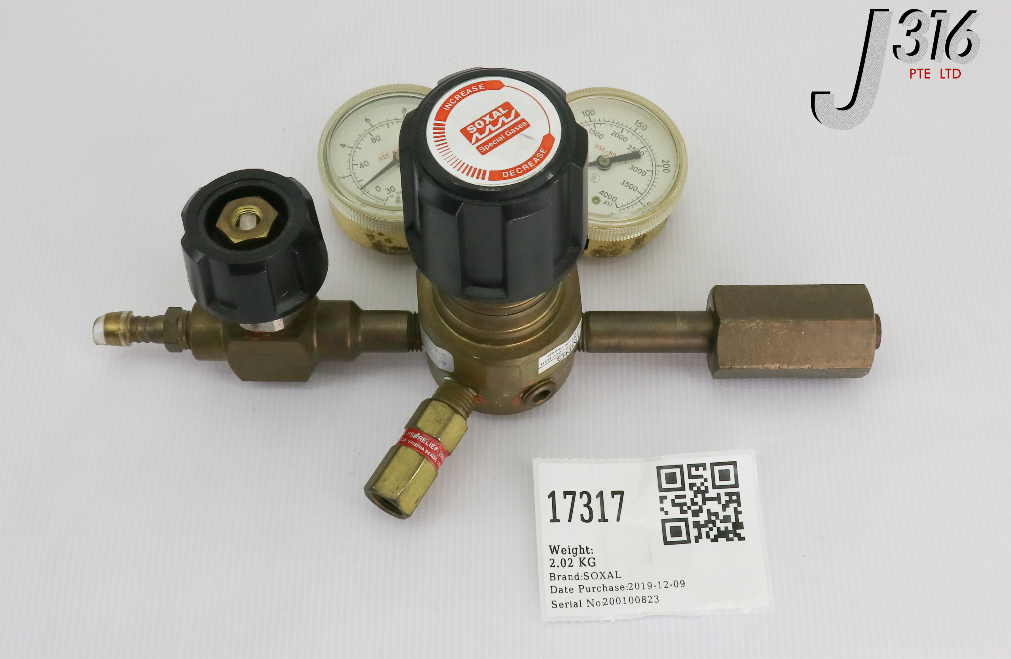 17317 SOXAL PRECISION GAS REGULATOR W/ GAUGE 4023332-000 | eBay